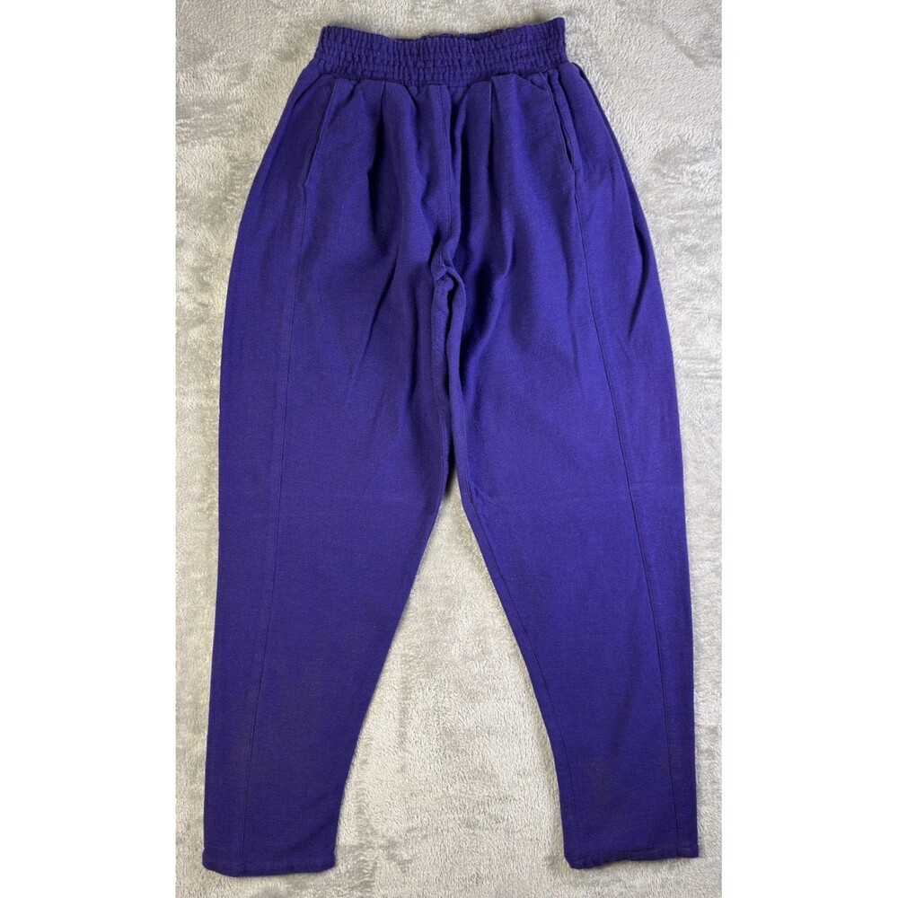 Vintage 90s MICHELE LAMY Royal Purple Cotton Pleated Pants Archive Size 1